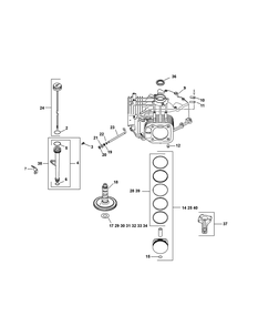 Kohler Sv710-0035 Crankcase Diagram and Parts List for Z-FORCE44 17AE3AGF-17AE3AGF010 Cub Cadet Lawn Tractor